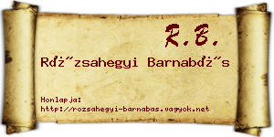 Rózsahegyi Barnabás névjegykártya