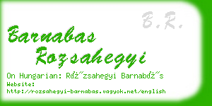 barnabas rozsahegyi business card